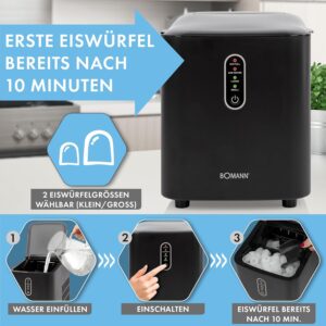 Machine à glaçons Bomann - 10 kg/24h, glaçons en 10 min