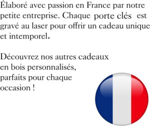 Porte-clés cœur bois gravé – personnalisé future maman