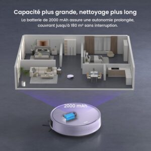 Aspirateur robot OKP K5 Pro – 5000PA Wi‑Fi Alexa 150min