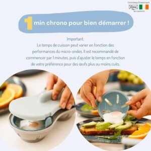 Cuiseur à œufs micro-ondes CLOVE sans BPA, double tasse