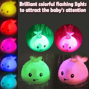 VI AI Jouet de bain pour bebe, baleine a jet avec LED - pour enfants et tout-petits (blanc)