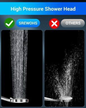 Pomme de douche SREWOHS haute pression 5 jets anti-calcaire