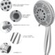 71dXxNOzxxL._AC_SL1500_.jpg Vinabo Shower Head 1.5 m Flexible Steel Shower Tube, 5 Functions Multifunctional High Pressure Shower Jet, ABS Chrome Anti-Limesca