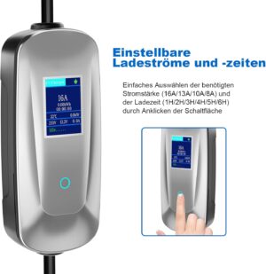 AIMAX Electric Car Charging Cable EV Charger 3.5kw 16A, Charging Cable Type 2 Portable Electric Car Charger for Electric and Hybrid