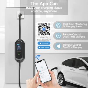 AFYEEV 3.6kW Electric Car Charger, 8101316A Switchable Current, Electric Car Charging Cable with Bag, IEC 62196-2, Type 2, 8 M