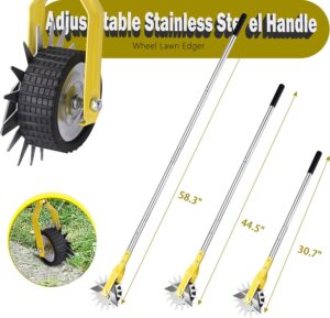 YEELOR Adjustable Length Rotary Edger Trimmer Stainless Steel Lawn Tool for Manual Edging Rotary Edging for Sidewalks Gardens Drivew
