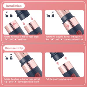 NDLT Seche Cheveux 6 en 1 Air Styling, Hair Styler Seche Cheveux, Brosse Seche Cheveux, Brosse Lissante, fer a Friser, Brosse Ronde