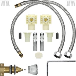 71e1FJ5I2sL._AC_SL1200_.jpg Rimoff White Suspended Toilet with Soft Close Lid and Bidet Tap for Water - Wall Mounting Kit Included