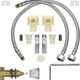 71e1FJ5I2sL._AC_SL1200_.jpg Rimoff White Suspended Toilet with Soft Close Lid and Bidet Tap for Water - Wall Mounting Kit Included