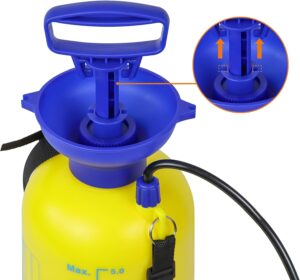 Amazon Basics Pulverisateur a pression avec mecanisme de declenchement verrouillable, 5 litres