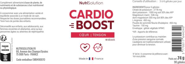 Cardio Boost : Formule Naturelle de Soutien Cardiovasculaire - Pour la Circulation, l'Energie et le Bien-Etre Cardiaque - 90 gelules