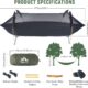 Night Cat Hamac Tente avec Moustiquaire Impermeable a l'eau pour 1 Personne Randonnee Camping dans Jardin Arriere-Cour Sauvage Vert