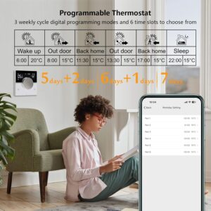 71eXX-kmDEL._AC_SL1500_.jpg KETOTEK WiFi Thermostat 3A for Gas BoilerFloor Heating Water Heater Programmable Smart Thermostat Chronothermostat Compatible with