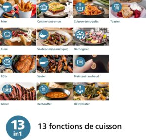 Philips Airfryer 2000 Series 4.2L - 1500W, RapidAir Technology, Digital Touch Screen, 13 Cooking Options, 9 Preset Functions, Up to