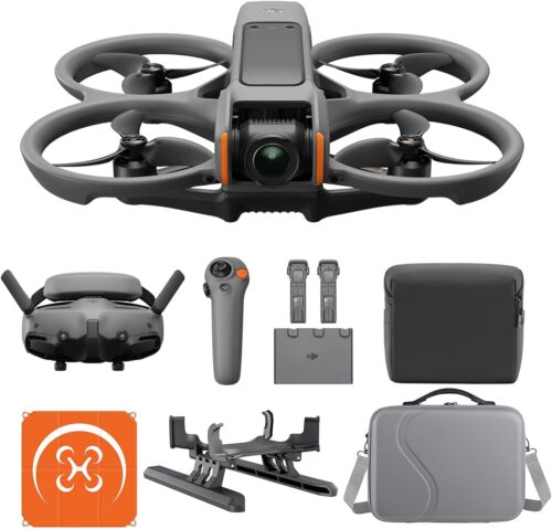 DJI Avata 2 Fly More Combo (Three Batteries) Bundle, drone FPV avec camera 4K, avec protection d'helice, flipsroulis sur pression d