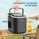 Machine à glaçons EUHOMY 12 kg/jour, 9 cubes en 6 min
