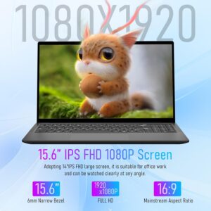 71f5K1nHL._AC_SL1500_.jpg rumlawn 15.6 inch laptop, laptop 16GB RAM, 512GB SSD, Core I3-8100Y (up to 3.4 GHz), UHD graphics card, laptop Win 11 1080P screen