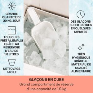 Machine à glaçons Klarstein 3 L, 20 kg, autonettoyante