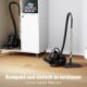 Tisoutec Aspirateur sans sac - 1600 W - 70 dB - Filtre HEPA - Buse de sol pour parquet, tapis, carrelage, puissant - Avec cable de 5