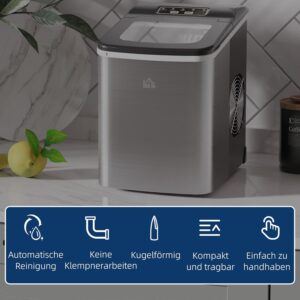 Machine à glaçons HOMCOM 12 kg/24 h autonettoyante noire