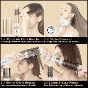 71fQ1DEXmvL._AC_SL1500_.jpg Sèche-cheveux webeauty 5-en-1, 110k tr/min, 200M ions