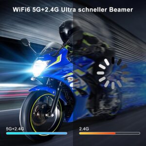 Salange 4K WiFi 6 BT5.2 Mini Projector Android OS 11.0 720P Home Cinema Projector 180 Rotation Portable Projector for PhoneXboxLa