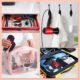 Aigostar Linda 32GQT - 1500W double voltage seche-cheveux compact de voyage avec manche pliable, 2 vitesses, protection contre la su