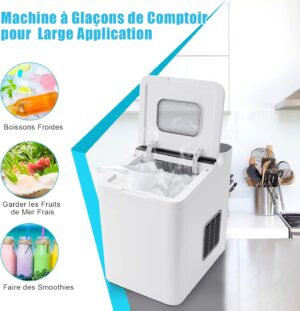 Machine à glaçons COSTWAY 15 kg/24h, prête en 6 min