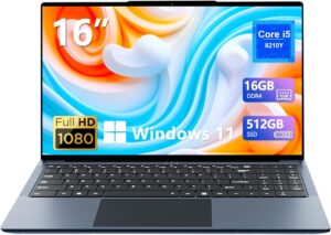 71fduDGyj4L._AC_SL1500_.jpg 16 Inch Laptop, Core I5 Processor, 16GB RAM 512GB SSD, Win11 Laptop PC with Backlit Keyboard, Numeric Keypad, Type-CTF Card Slot