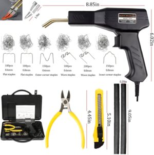 220W Soudage Plastique Machine, 220V Souder Plastique Machine, 2 en 1 Kit de Soudage Plastique avec 800PCS Agrafeuse Chaud, Kit Repa