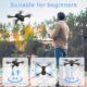 Drone pour Enfant avec Camera 1080P HD, Drone Quadricoptere FPV WiFi Telecommande, Mode sans Tete, Maintien d'Altitude, 360Flips, C