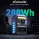 Anker SOLIX C300 Portable Power Station, 288Wh LiFePO4 Battery, 300W Solar Generator (Peak 600W), 140W Bilateral Charging, Camping,