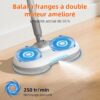 Redkey M1 Balai electrique sans Fil, Auto-nettoyant, reservoir d'eau de 250 ML, LED,capacite de la Batterie de 2200 mAh, pulverisati