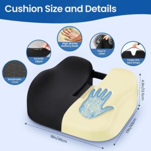 71fzXVwu6AL._AC_SL1500_.jpg Benazcap Coussin Coccyx,Coussin Chaise Bureau Orthopedique Soulagement de la Pression pour Coccyx,Sciatique,Hanche,Coussin Ergonomiq