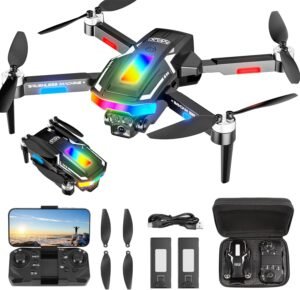 Drone avec 2 Camera Reglage electrique Camera, GuKKK 4K Mini Drone Camera Pliable Active d'evitement d'obstacles, Drone Quadricopter