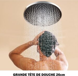Colonne de douche Auralum réglable 1-1,4m mitigeur 3 jets