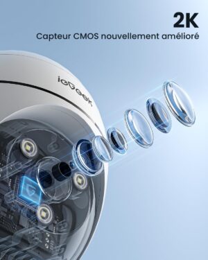 Caméra surveillance 2K WiFi ieGeek extérieure 360°