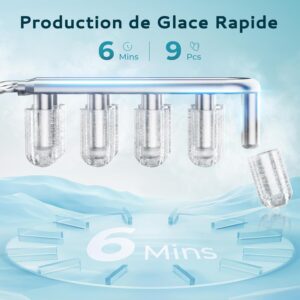 Machine à glaçons EUHOMY 12 kg/jour, 9 cubes en 6 min
