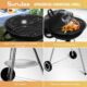 SunJas Barbecue a Charbon Rond, BBQ Mobile Barbecue Grill Portable de Jardin, avec Couvercle et 2 Roues - 46 44 70cm