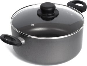 71gwIrNeo6L._AC_SL1500_.jpg Homatz Marmite 8 L 28 cm Grande casserole antiadhesive avec couvercle en verre Casserole a soupe en aluminium Poignees resistant