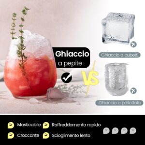 Machine à glaçons COSTWAY Nugget Ice 27 kg/24h autonettoyante
