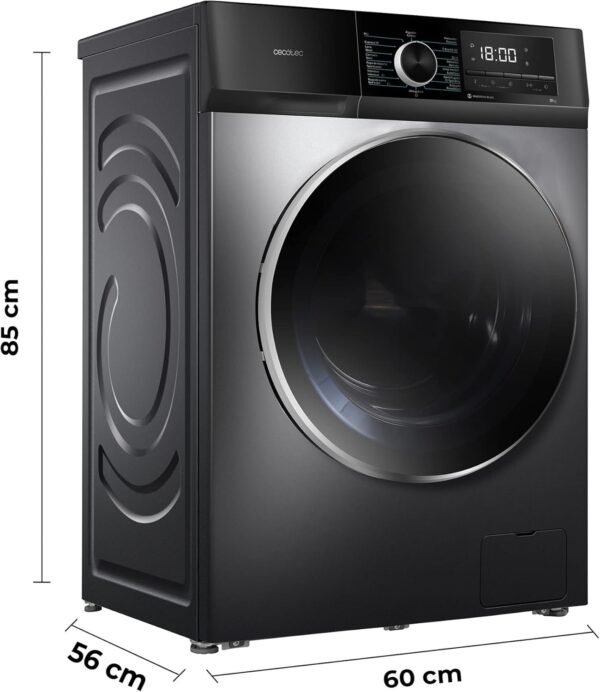71gzwx4zF8L._AC_SL1500_.jpg Cecotec Lavadora 9 Kg Carga Frontal Bolero Dresscode 9500 Inverter Steel A. 1900 W, 1400 rpm, Motor Inverter Plus, Bajo Consumo, 16