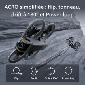 DJI Avata 2 Fly More Combo (Three Batteries) Bundle, drone FPV avec camera 4K, avec protection d'helice, flipsroulis sur pression d