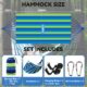 BUOAZR Hamac d'exterieur de Camping 2 Personnes(300 x 150 cm), 270 kg Capacite de Charge, 2 Mousquetons de qualites, 2 Sangles de Ny