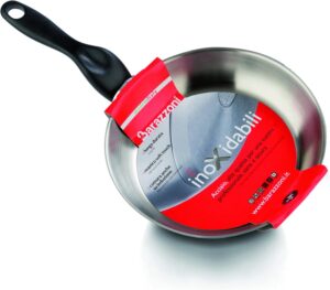 Barazzoni Le Inoxidabili Poele Ø 24 cm en acier inoxydable 1810, Made in Italy