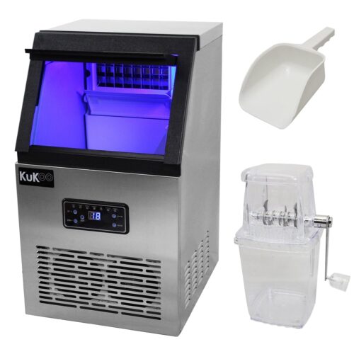 Machine à glaçons professionnelle inox 40 kg/24h avec broyeur à glace