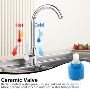 Mitigeur cuisine monocommande col de cygne inox chaud/froid