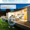 Ctronics PTZ Outdoor WiFi Surveillance Camera 1080P IP Camera Human Detection Automatic Tracking Pan 355 Tilt 90 Audio Bidirection