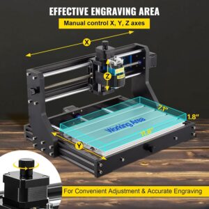 VEVOR Machine a Graver Laser CNC 3018 Graveur Laser 500 mW Zone de Travail 30 x 18 x 4,5 cm GRBL Haute Precision, Machine de Gravure