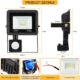 MXTIMWAN Projecteur LED Exterieur 10W - 6500K Blanc Froid - IP66 Etanche Eclairage Exterieur Avec Detecteur, Jardin, Patio, Garage